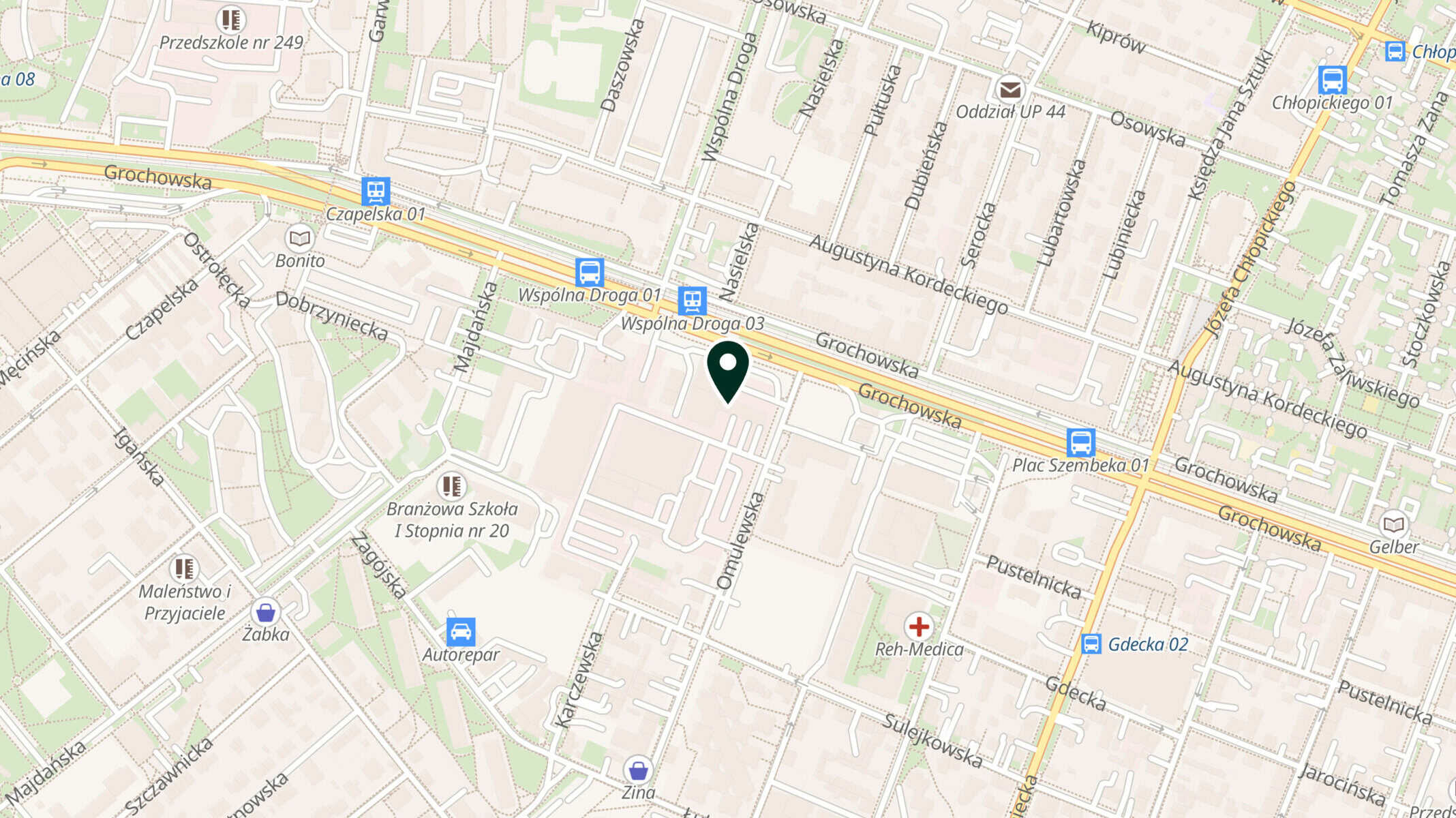 Mapa dojazdu do salonu Zasada RV Warszawa